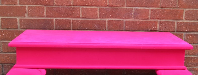 Pink Flocked Coffee Table - Medium